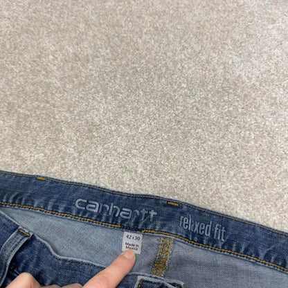 00s Carhartt workwear jeans W42L30 90s skater style relaxed fit blue denim 5 pocket work pants