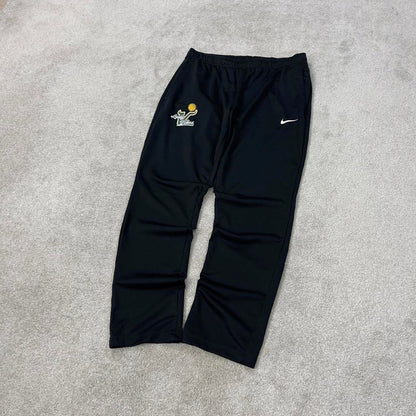 Black Nike Dri-Fit joggers Large Swoosh logo y2k style sportswear track pants