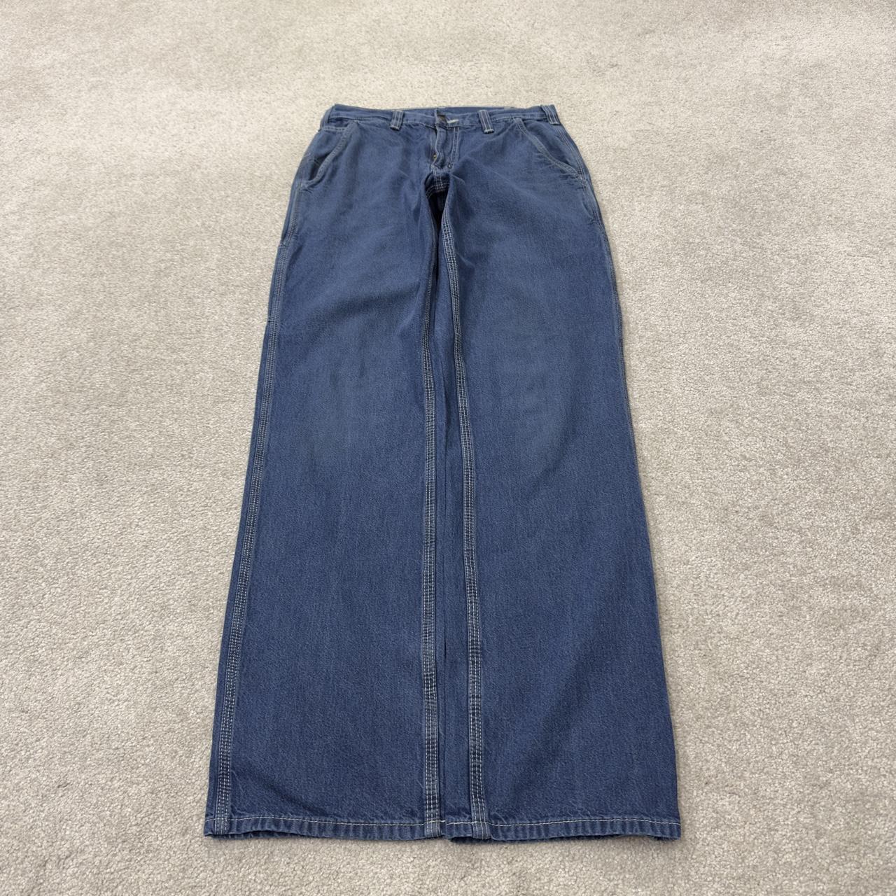Vintage vintage Carhartt carpenter jeans y2k blue denimn Loose straight leg skater style workwear