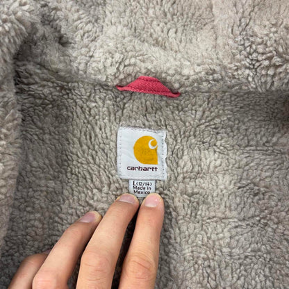 Vintage Carhartt Sierra jacket Large 12/14 dusty pink sherpa lined hooded authentic active