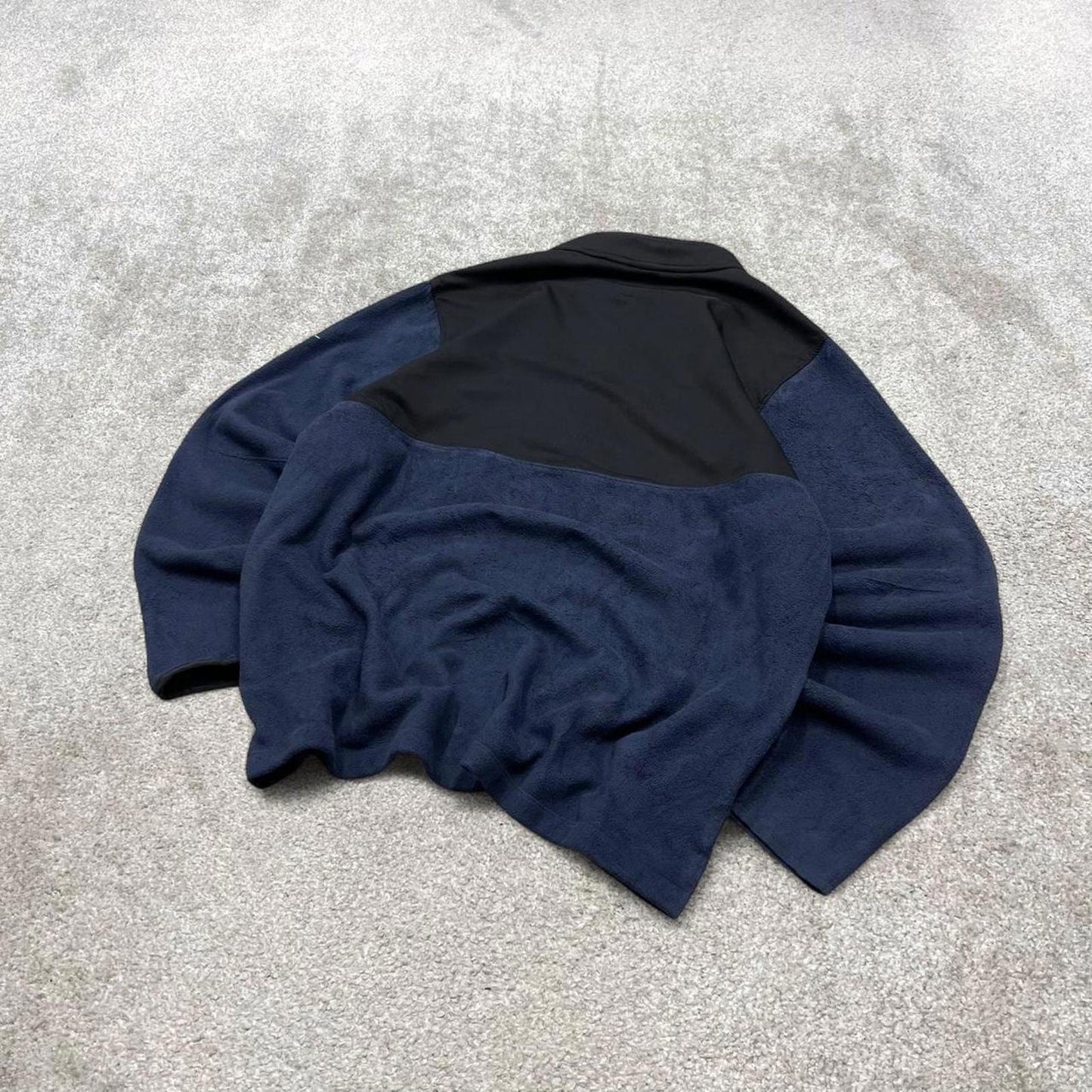 00s Nike technical fleece XL navy embroidered swoosh logo quarter zip pullover autumn y2k style