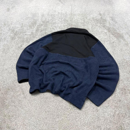 00s Nike technical fleece XL navy embroidered swoosh logo quarter zip pullover autumn y2k style