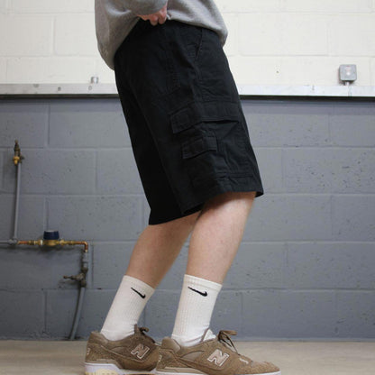 Y2k Wrangler cargo chino shorts black Loose skater style summer festival shorts