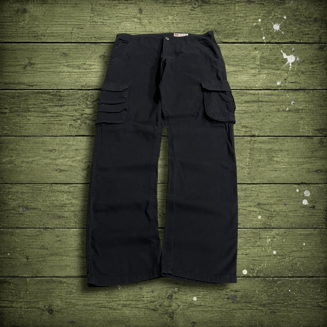 Wrangler cargo pants tapered leg y2k W32L32 black Chino style skate work trousers