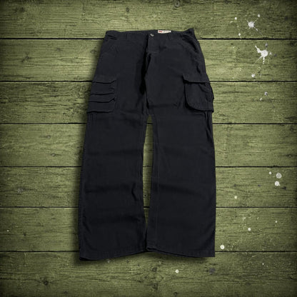 Wrangler cargo pants tapered leg y2k W32L32 black Chino style skate work trousers