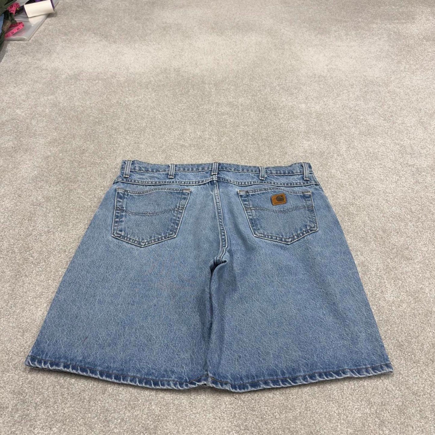 Vintage 90s Carhartt denim shorts skater style blue Loose leg denim summer festival jorts