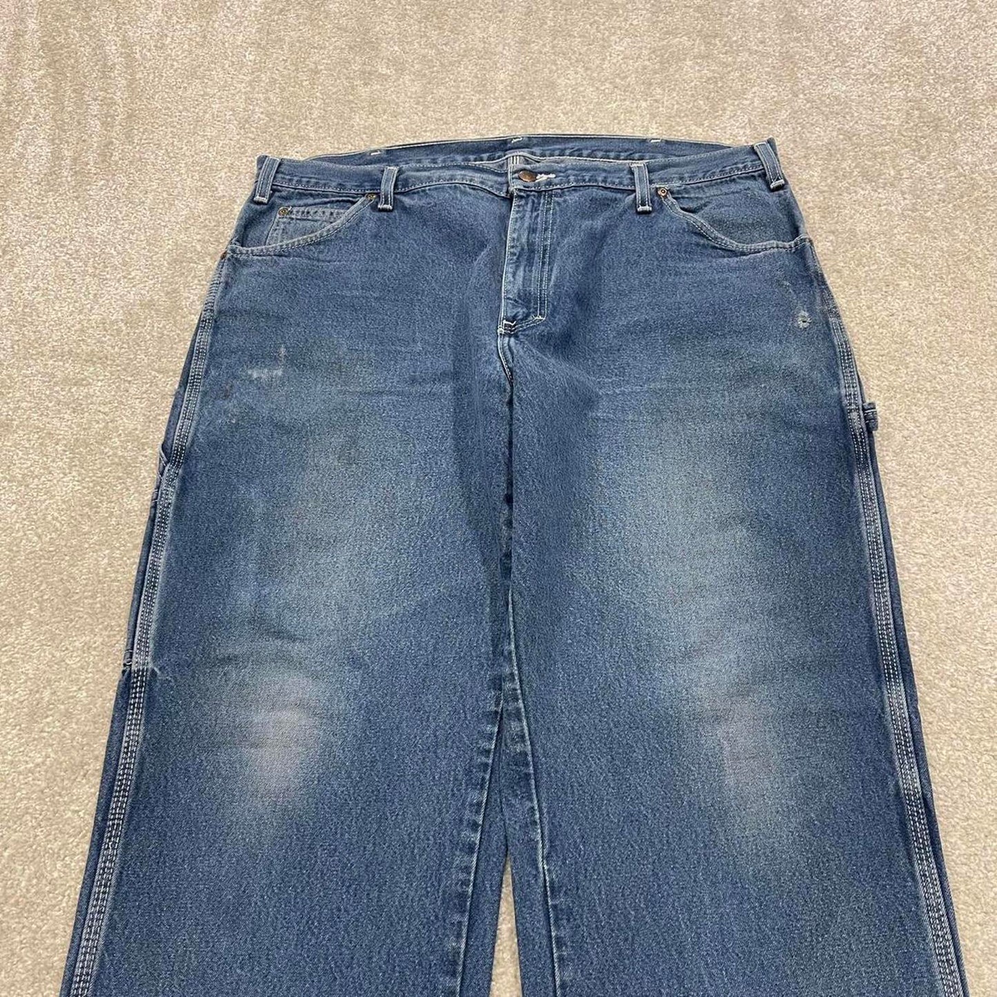 Y2k baggy Dickies carpenter work jeans blue Loose fit wide-leg denim cargo skate pants