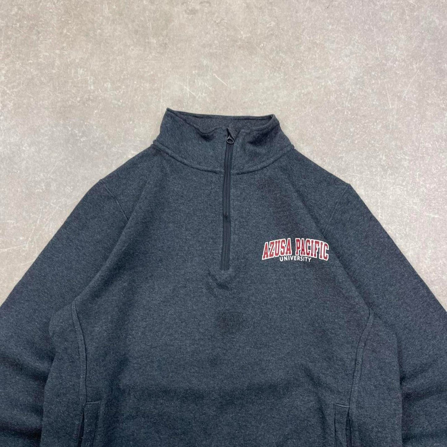 Grey vintage Russell quarter zip Small 1/4 zip Thick pullover jumper Azusa
