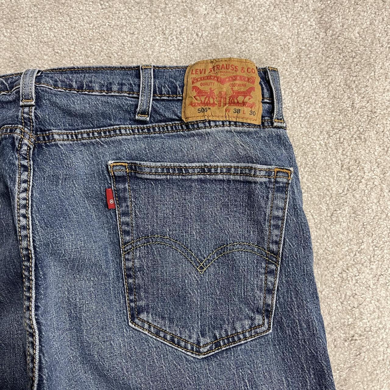 Levi's 505 straight fit jeans y2k blue Regular straight leg denim pants red tab logo