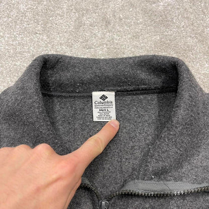 00s Columbia technical fleece L men's grey 1/4 zip up y2k style autumn pull over casual