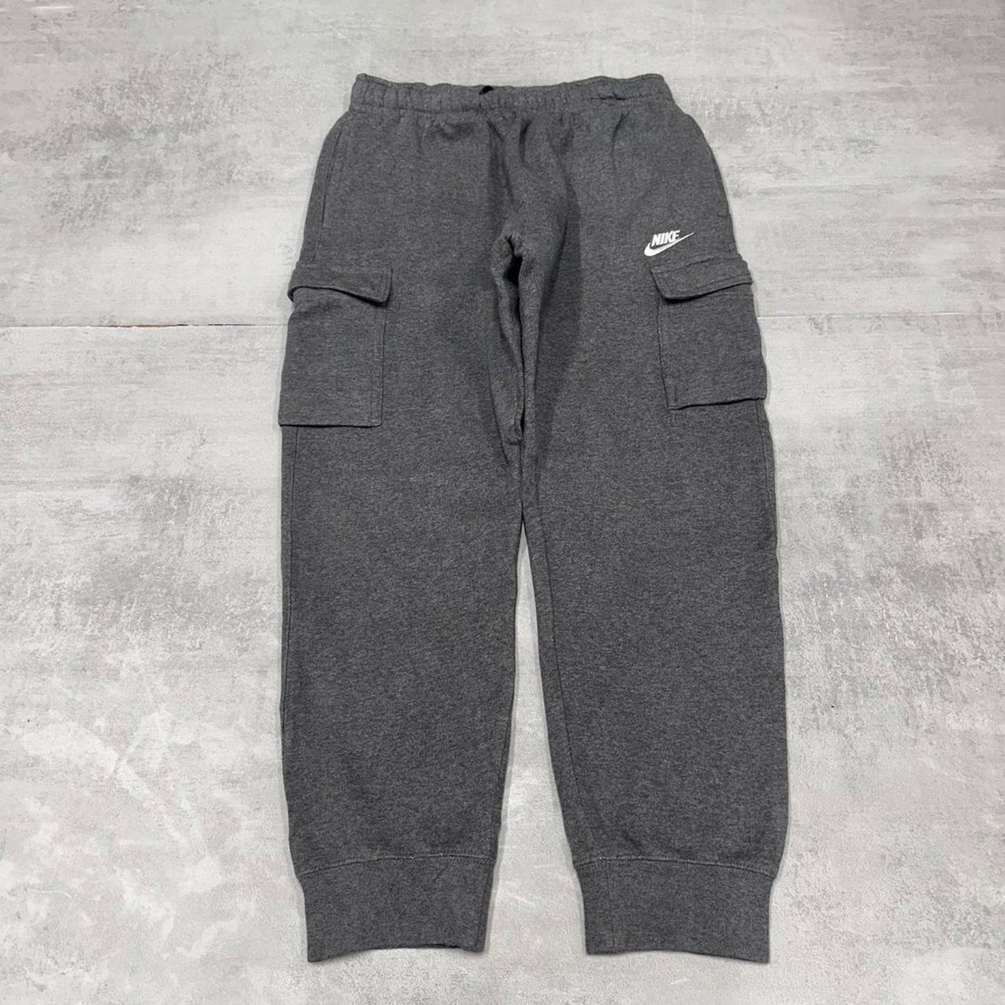Y2k Grey Nike Cargo Joggers Medium Mens sweatpants embroidered logo