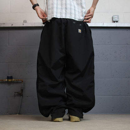 Carhartt baggy waterproof trousers black Wide leg mesh lined waterproof technical pants
