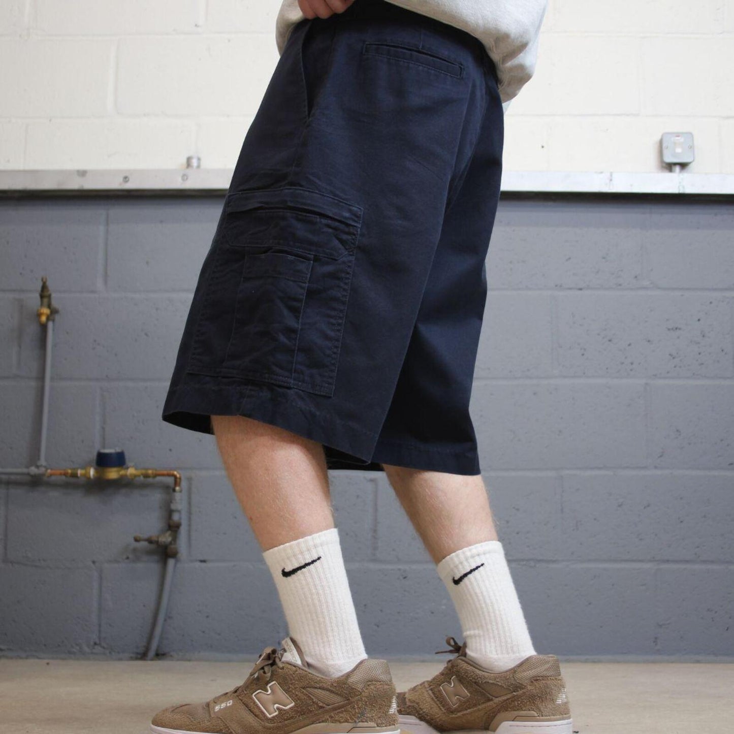 Y2k baggy Dickies cargo shorts W36 skater style navy