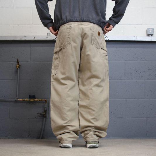Y2K baggy Carhartt carpenter jeans Khaki Loose wide leg skate style cargo work pants