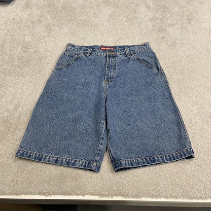 Baggy denim carpenter shorts cargo blue Union Bay skater style surf jorts