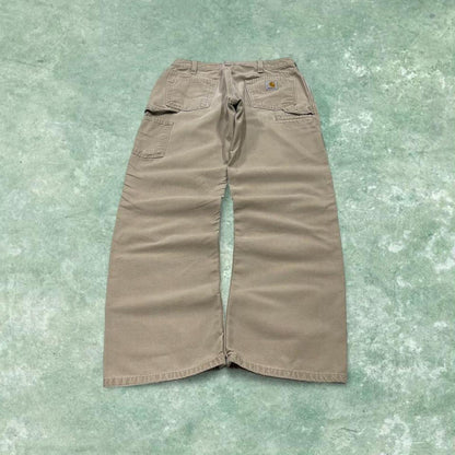 Carhartt carpenter jeans work pants beige Loose straight leg carpenter skate / work pants
