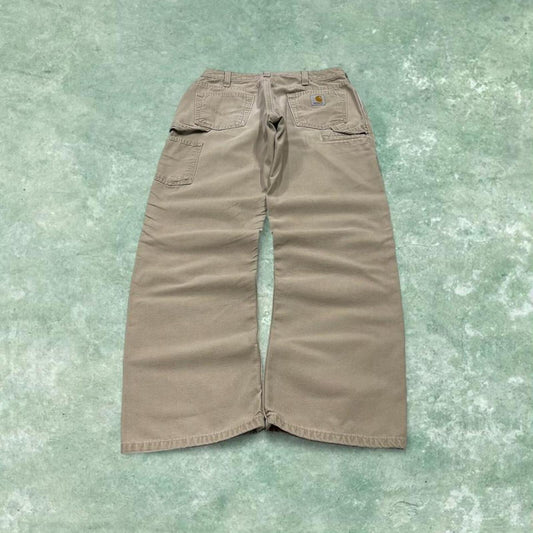 Carhartt carpenter jeans work pants beige Loose straight leg carpenter skate / work pants