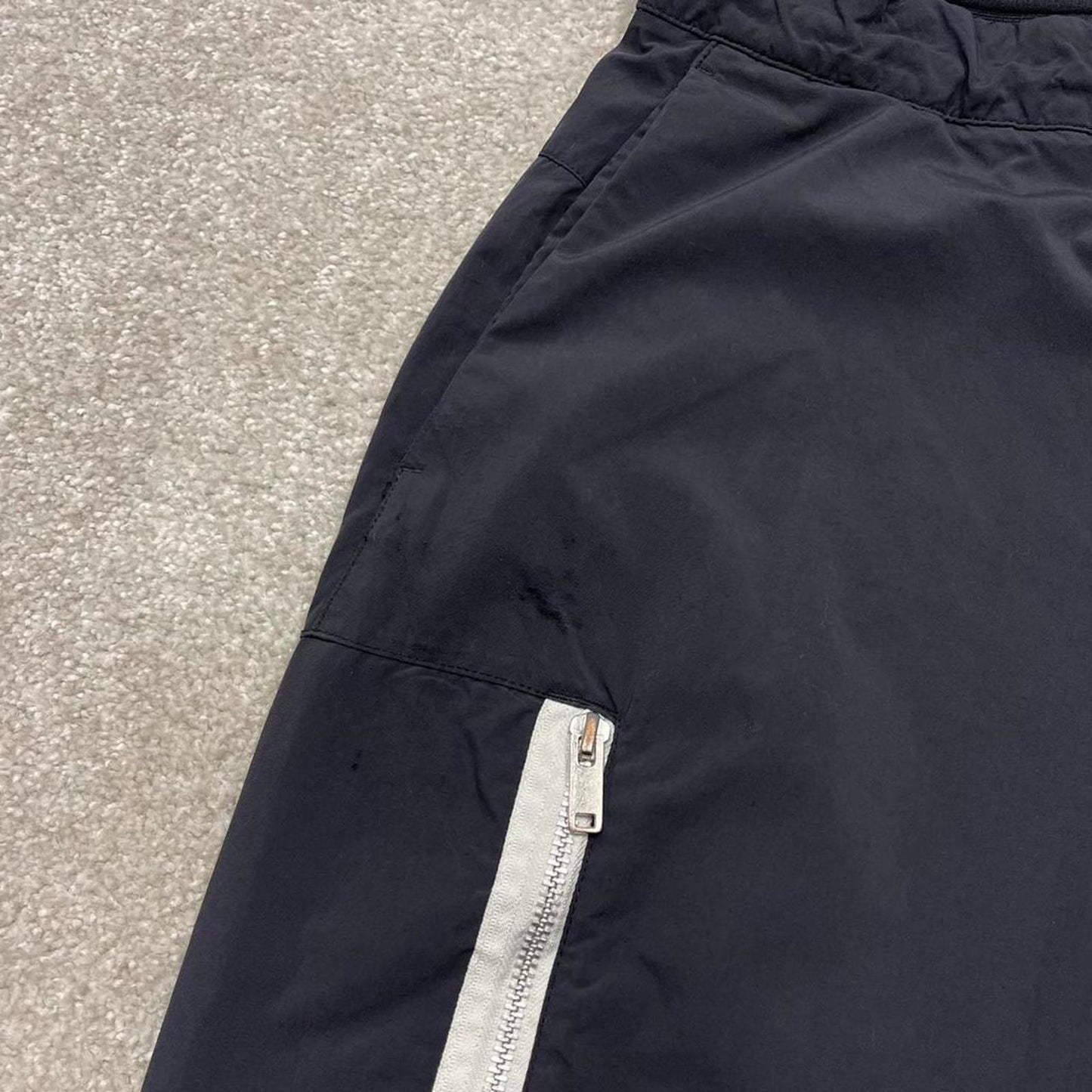 Vintage y2k Nike tracksuit bottoms black Lightweight swoosh logo running track pants