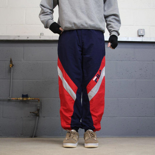 Vintage Y2K Fila tracksuit bottoms navy red