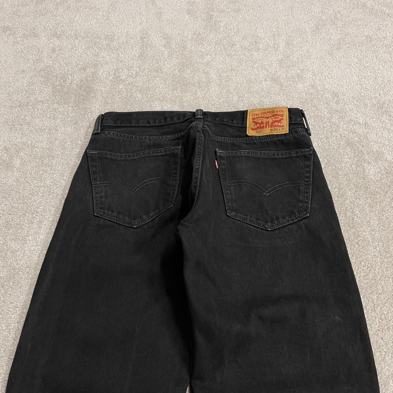 Levi's 505 straight fit jeans y2k black Regular straight leg denim pants red tab logo