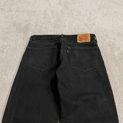 Levi's 505 straight fit jeans y2k black Regular straight leg denim pants red tab logo