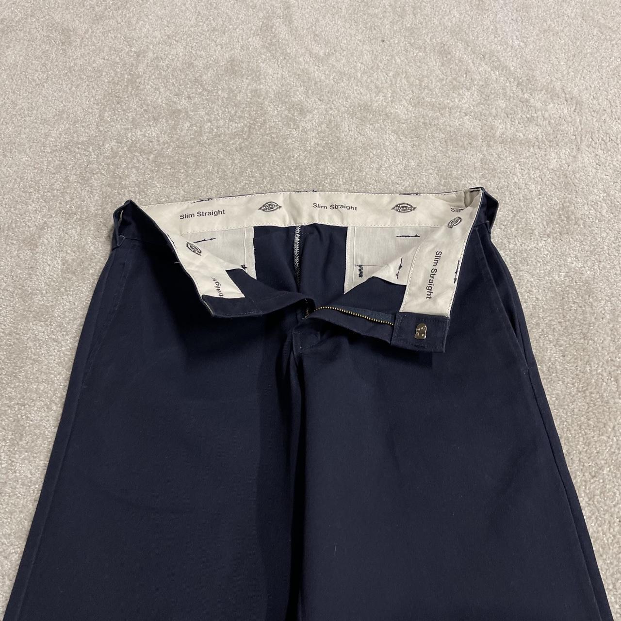 Dickies chino pants slim straight navy W32L31 Y2K chino skater style work trousers