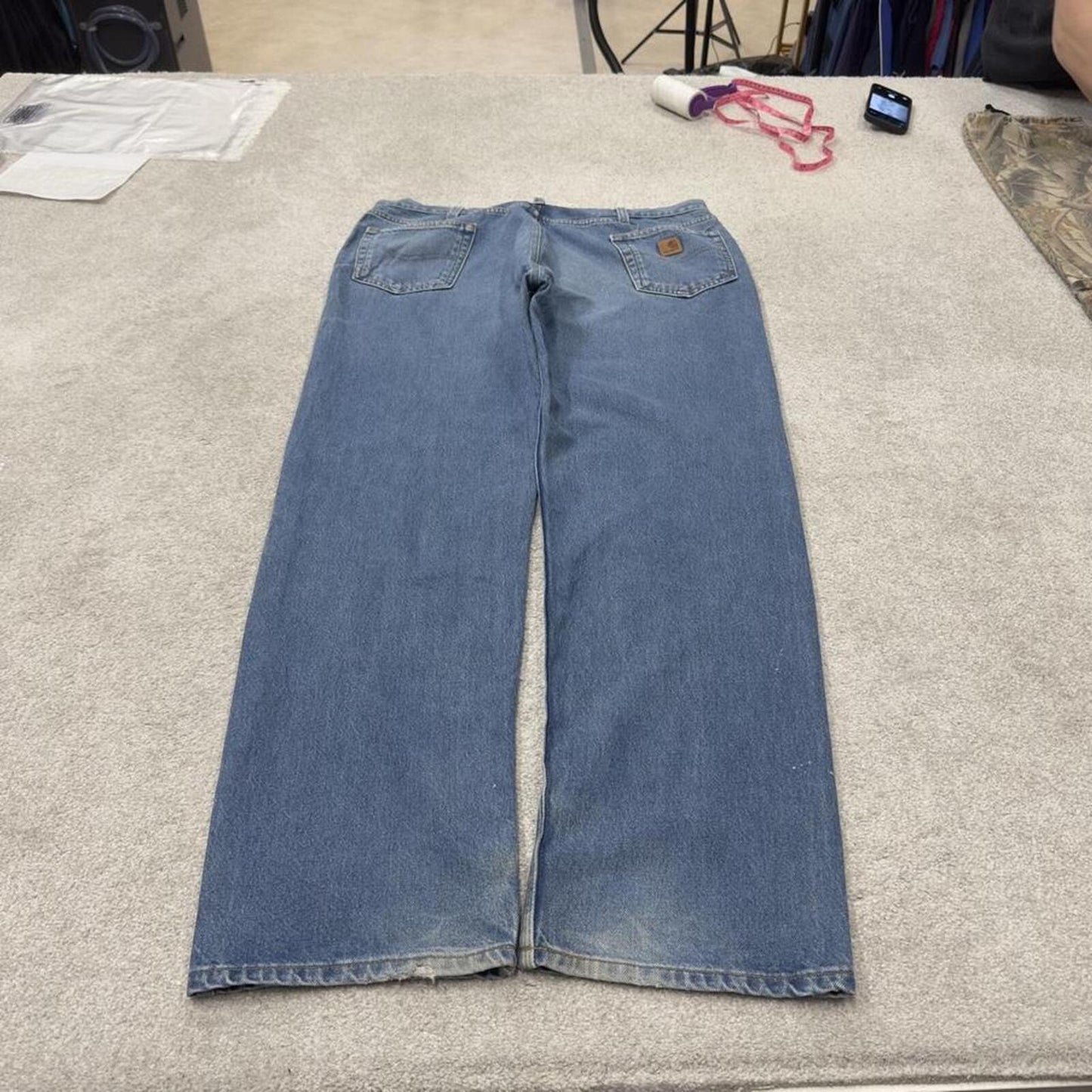 Carhartt work jeans relaxed fit blue Loose 100% cotton denim skate style work pants