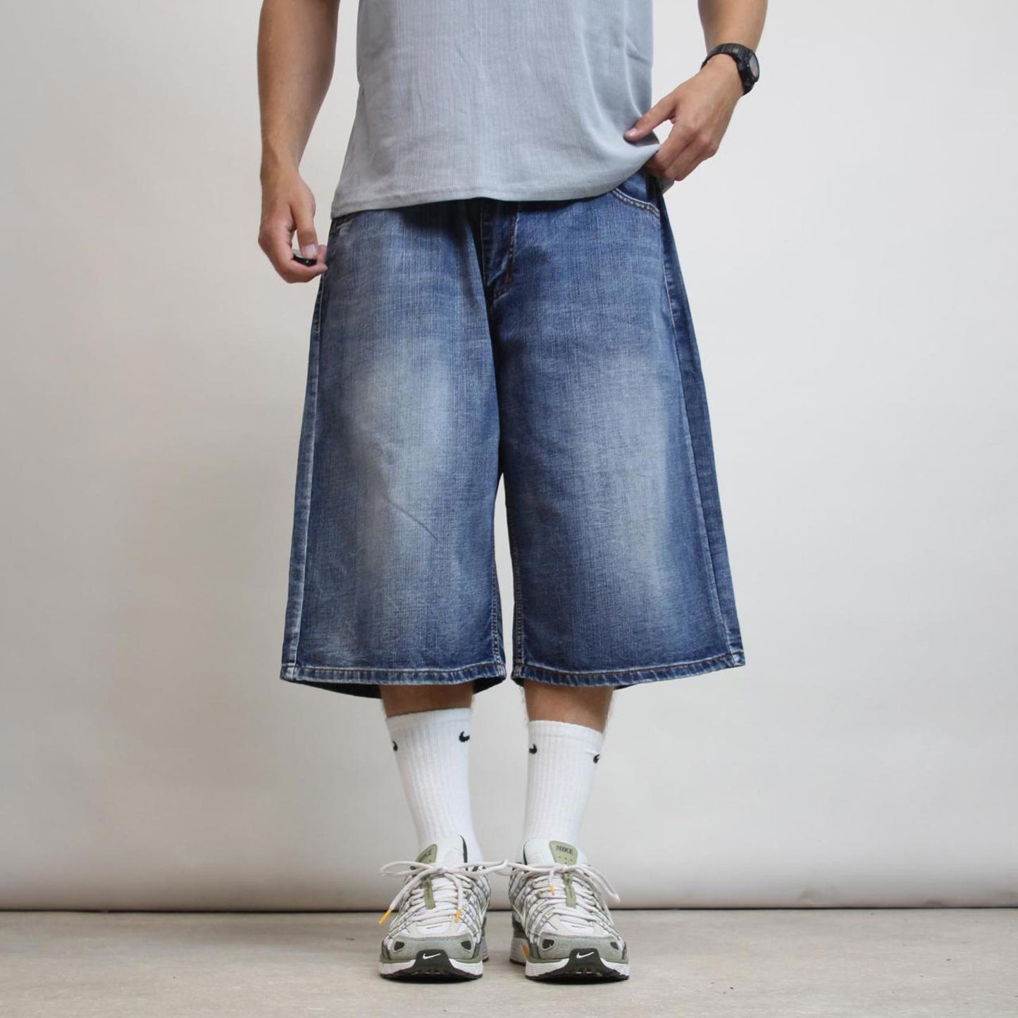 Mens Baggy Denim Shorts W42