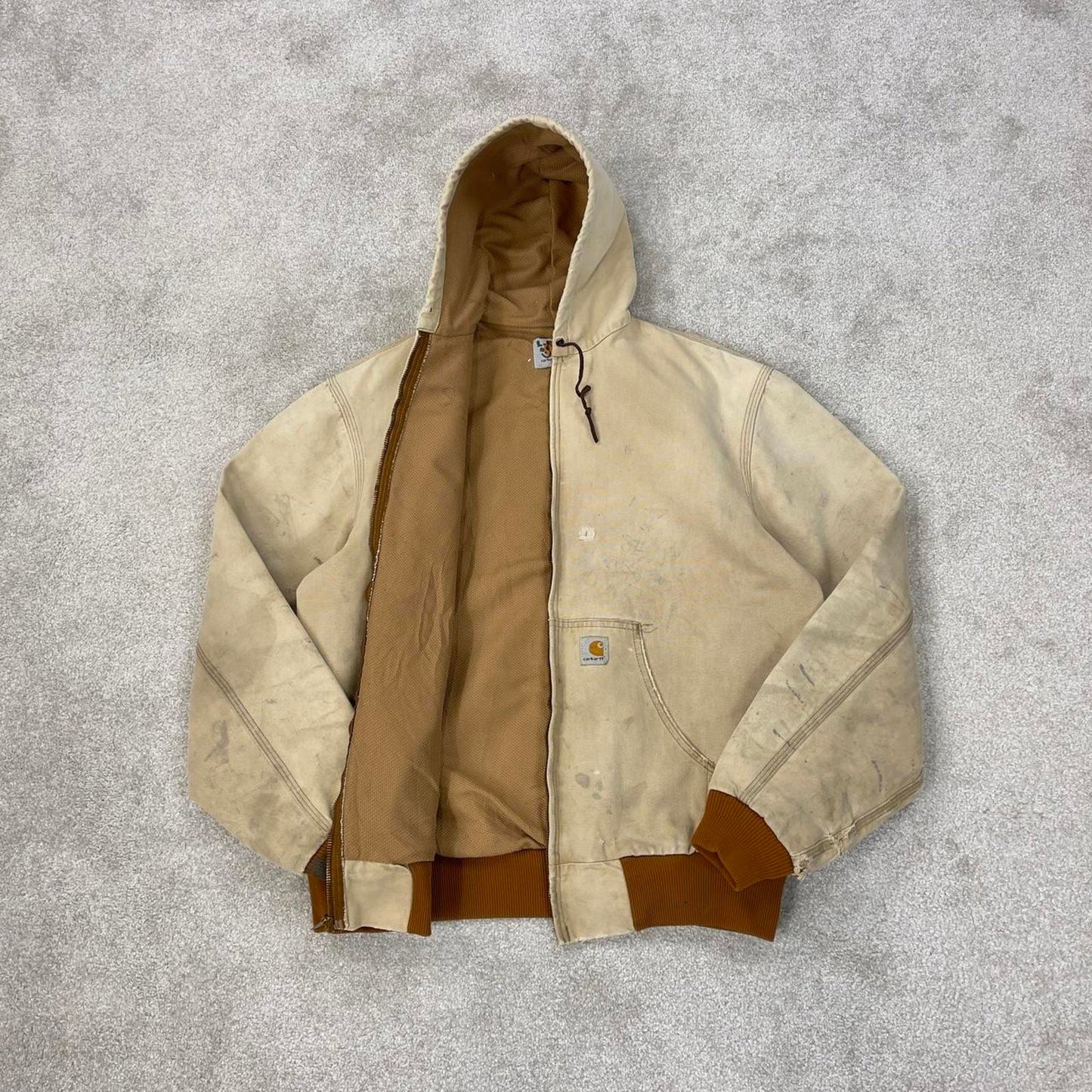 Vintage Carhartt hooded active jacket M canvas bomber