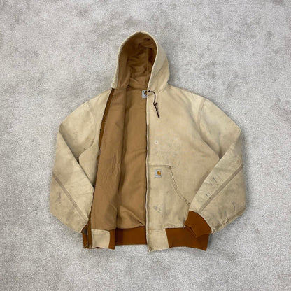 Vintage Carhartt hooded active jacket M canvas bomber