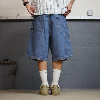 Y2K baggy denim shorts carpenter blue Rugged Wear skater surf jorts summer