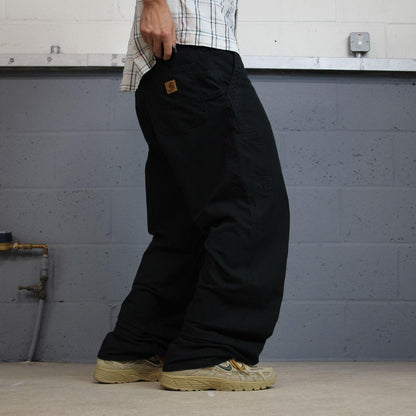 Vintage Carhartt carpenter pants y2k black Loose fit 100% cotton skater style workwear