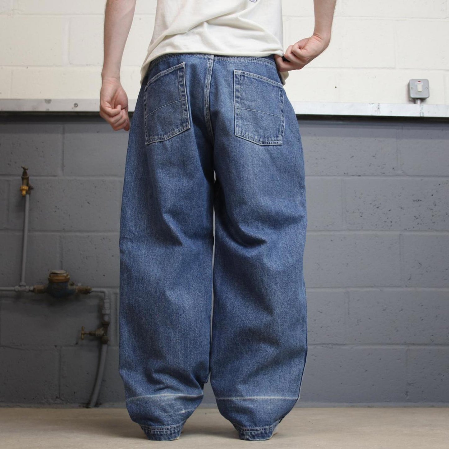 Extra baggy blue PJ Mark jeans W36L32 y2k style wide loose wide leg denim skate pants