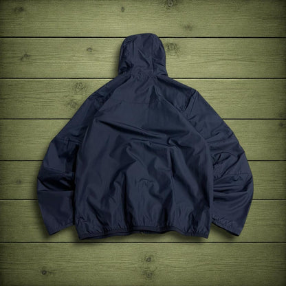 Y2K Nike technical jacket navy hooded full zip windbreaker coat embroidered football club