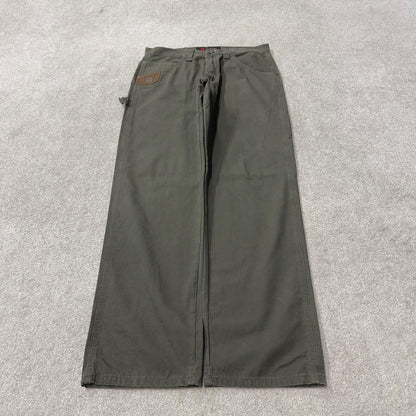 Wrangler carpenter jeans y2k green W32L32 Loose leg skater style workwear utility cargo trousers