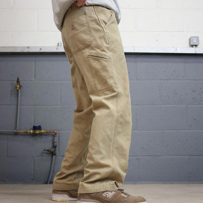 Y2K vintage carhartt carpenter pants khaki Relaxed fit canvasy skate style workwear cargo pants