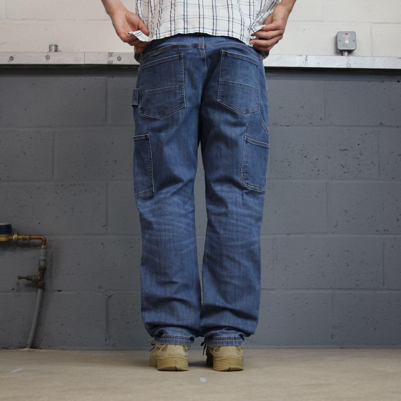 Duluth straight leg carpenter jeans y2k blue denim Ballroom Double Flex cargo pants