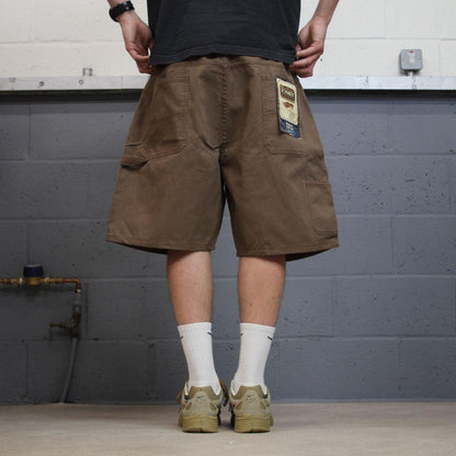 Baggy canvas cargo shorts carpenter brown Schmidt skater style work shorts summer