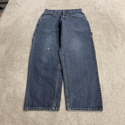 Baggy carpenter jeans y2k embroidered W32L32 blue Beverly Hills Polo Club denim cargo skater jeans