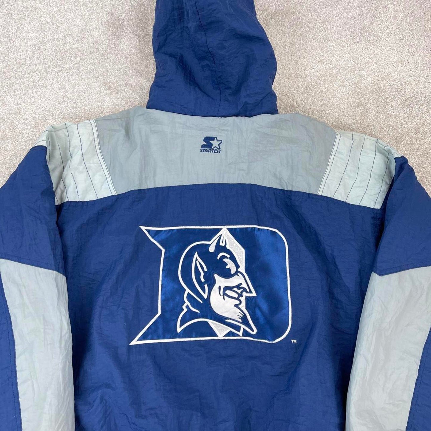 Blue grey Duke NHL Starter jacket XL pull over anorak