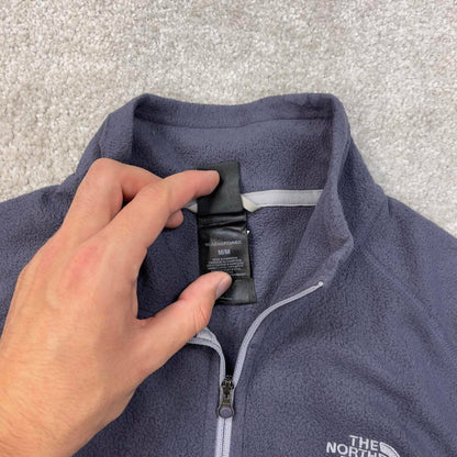 The North Face technical fleece Medium purple grey Women's 1/4 zip y2k style autumn