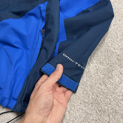 Columbia technical windbreaker jacket Small men's navy blue Omni-tech y2k autumn panelled adjustable