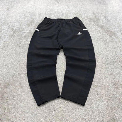 00s Adidas tracksuit bottoms black M 12-14 loose y2k style joggers embroidered track pants trackies