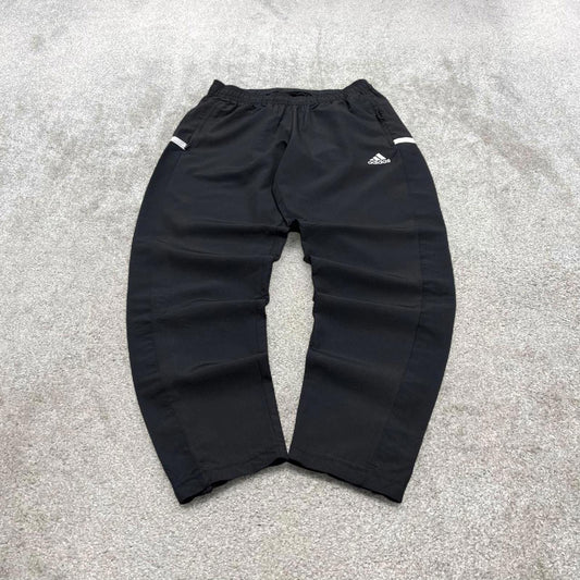 00s Adidas tracksuit bottoms black M 12-14 loose y2k style joggers embroidered track pants trackies