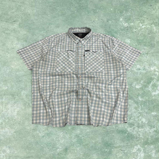 Wrangler checkered short sleeve shirt blue Boxy fit surf style ATG check shirt summer festival