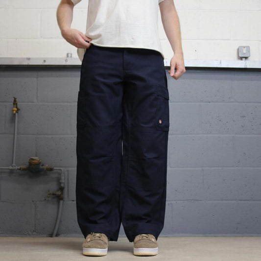 Baggy Red Kap cargo pants W32L30 navy loose wide leg y2k style double knee carpenter trousers