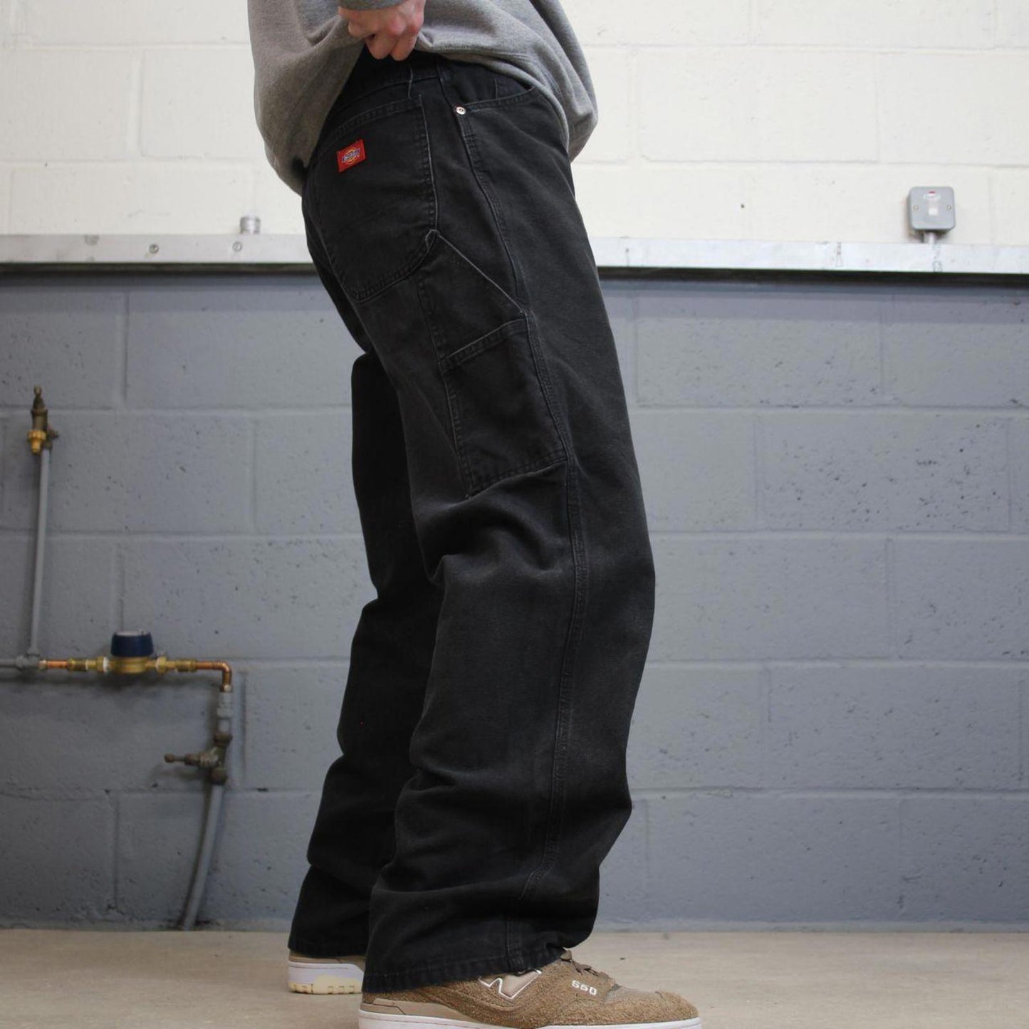 Vintage baggy Y2K Dickies carpenter jeans black Loose canvas workwear skater style cargos utility