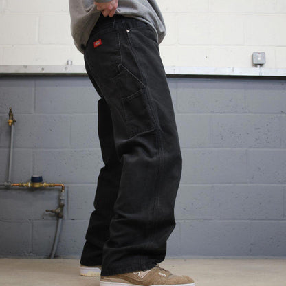 Vintage baggy Y2K Dickies carpenter jeans black Loose canvas workwear skater style cargos utility