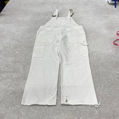 00s Carhartt dungarees overalls workwear XL 16/18 womens white canvas bib & brace utility worker