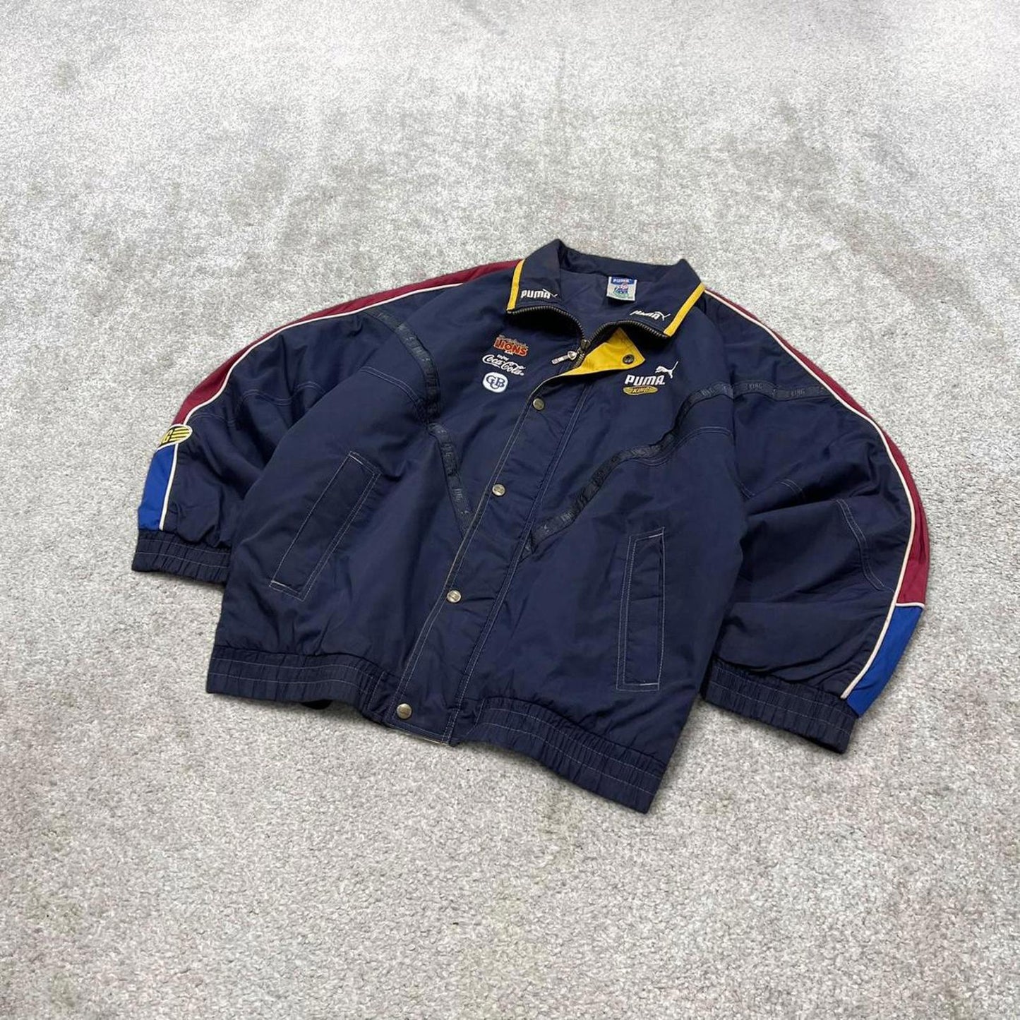 Vintage Puma King technical jacket L men's y2k 00s style bomber embroidered detail